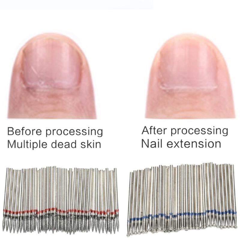 50Pcs Diamond Milling Cutter For Manicure Electric Nail Drill Bits Accessory Pedicure Machine Nail File Gel Remover Tool