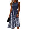 Sleeveless Casual Dress with Round Neckline Lightweight Relaxed Fit Summer Dress Suitable for Daily Wear and Outdoor Activities