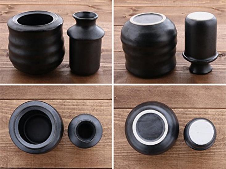 Tableware East Sake Warmer Two Sake Cups Iron Japanese Sake Tableware Set & Set, Black, Tableware, Insulated/Cold, Warmer,