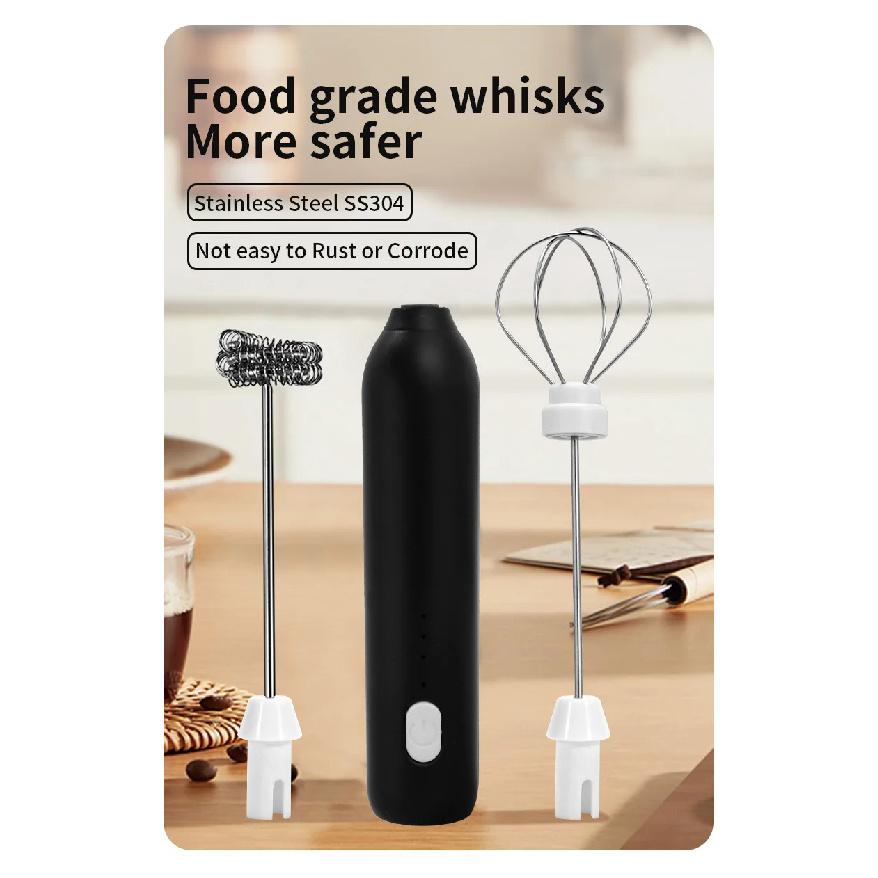 UPGRADED Electric Coffee Frother/MILK Whisk+Egg Beater MINI Food Blender USB Rechargeable Handheld Three Speeds Espresso Tools