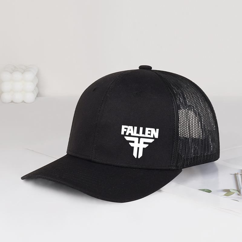 Fallen Logo Trucker Cap Breathable Mesh, Soft & Comfortable, Adjustable Cool Street Style, Trendy & Fashionable Unisex, Outdoor