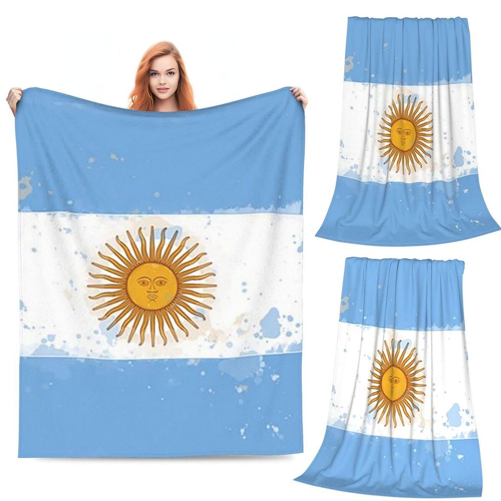 Argentyna Argentyńska Flaga Narodowa Kocie Miękka Ciepła Flanelowa Koc Rzutowy Pluszowy do Łóżka Salonu Pikniku Podróży Dom Kanapa