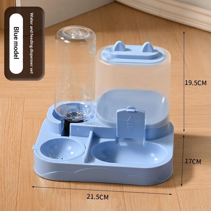 2-in-1 Dry Wet Separation Pet Feeder Water Dispenser Large Capacity Durable Plastic for Multi-Pet Family Home Use