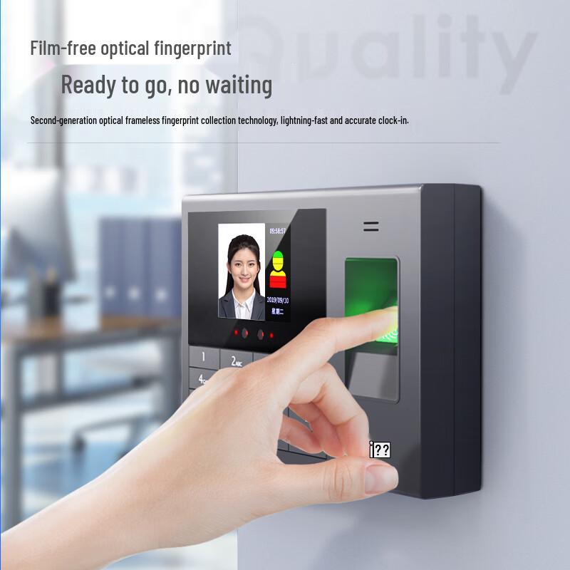 Deli 3765 Biometric Face & Fingerprint Time Attendance Machine CN plug (adapter included)
