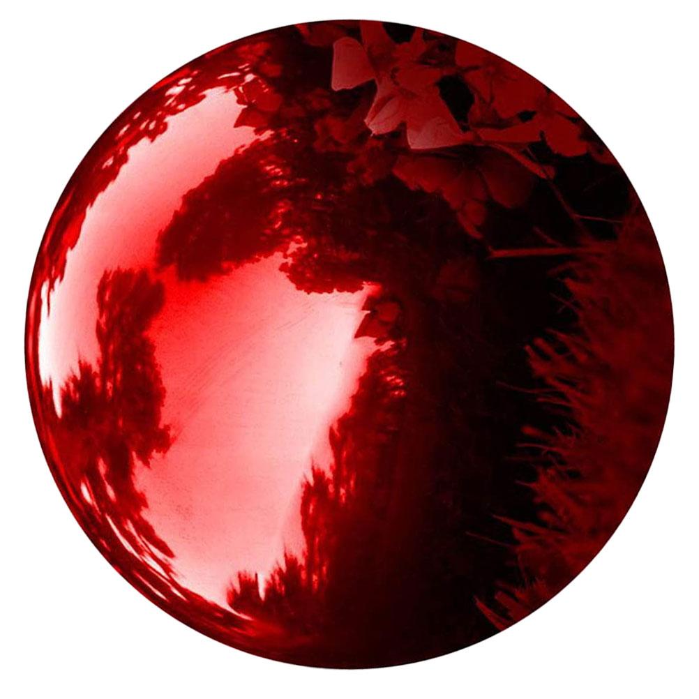 Durable Mirror Reflective Ball Stainless Steel Gazing Balls Polished Metal Sphere Garden Decor Figurine Outdoor Yard Home colore rosso scuro