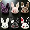 Plush Dark Bunny Plush Doll Embroidered Rabbit Bag Charm Cute Bunny Plush Keychain  Daily Carry