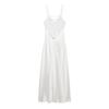 Sexy Pure Desire Style Satin Slip Dress Slim Fit V Neck Long Party Date