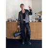 Mens Vintage Loose Fit Straight Leg Denim Cargo Pants With Multiple Pockets - Collection