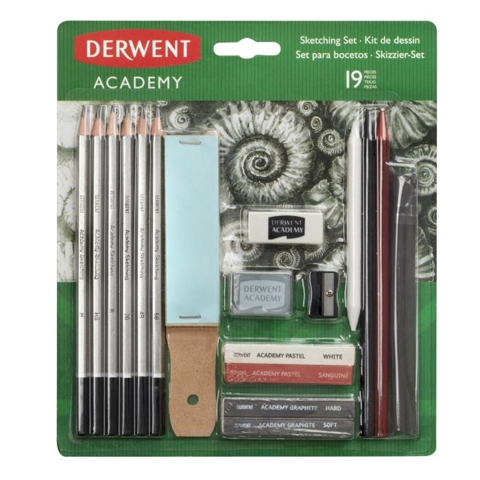 Ensemble de croquis - Derwent - Académie - Crayons, fusains, pastels - Accessoires inclus - Mixte