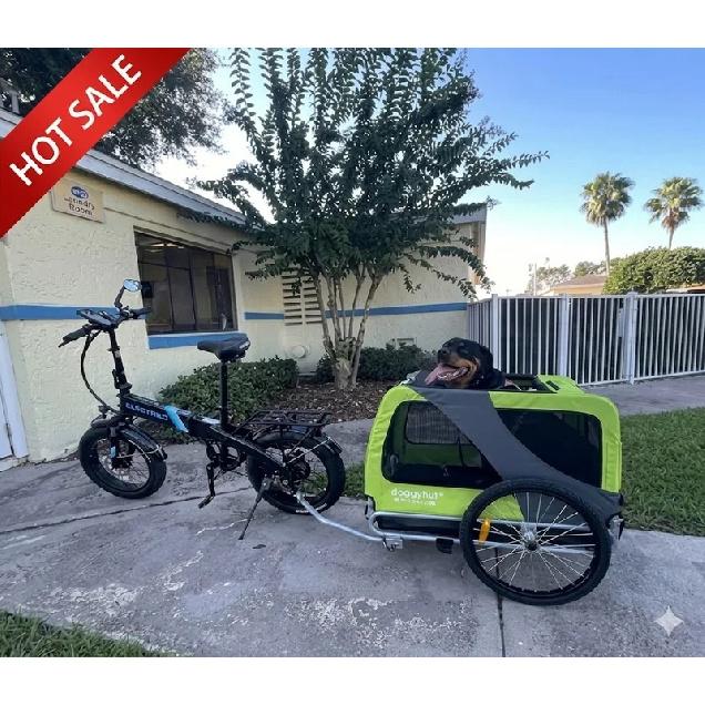 Dog Bicycle Trailer Foldable, Sturdy Quick-release Pet Dog Stroller Jogger,For Storage And Transport, Red And Black