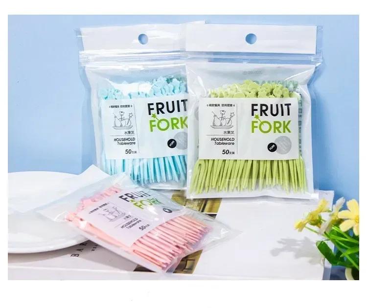 Mini Fruit Toothpicks Instant Noodles Kitchen Homes Accessories Flatware Fork Kids Lunch Animal Farm Decorations Food Cartoon