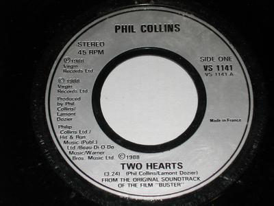 7-Zoll Schallplatte PHIL COLLINS - Two Hearts VS1141 Virgin 1988 UK Rock Gebraucht