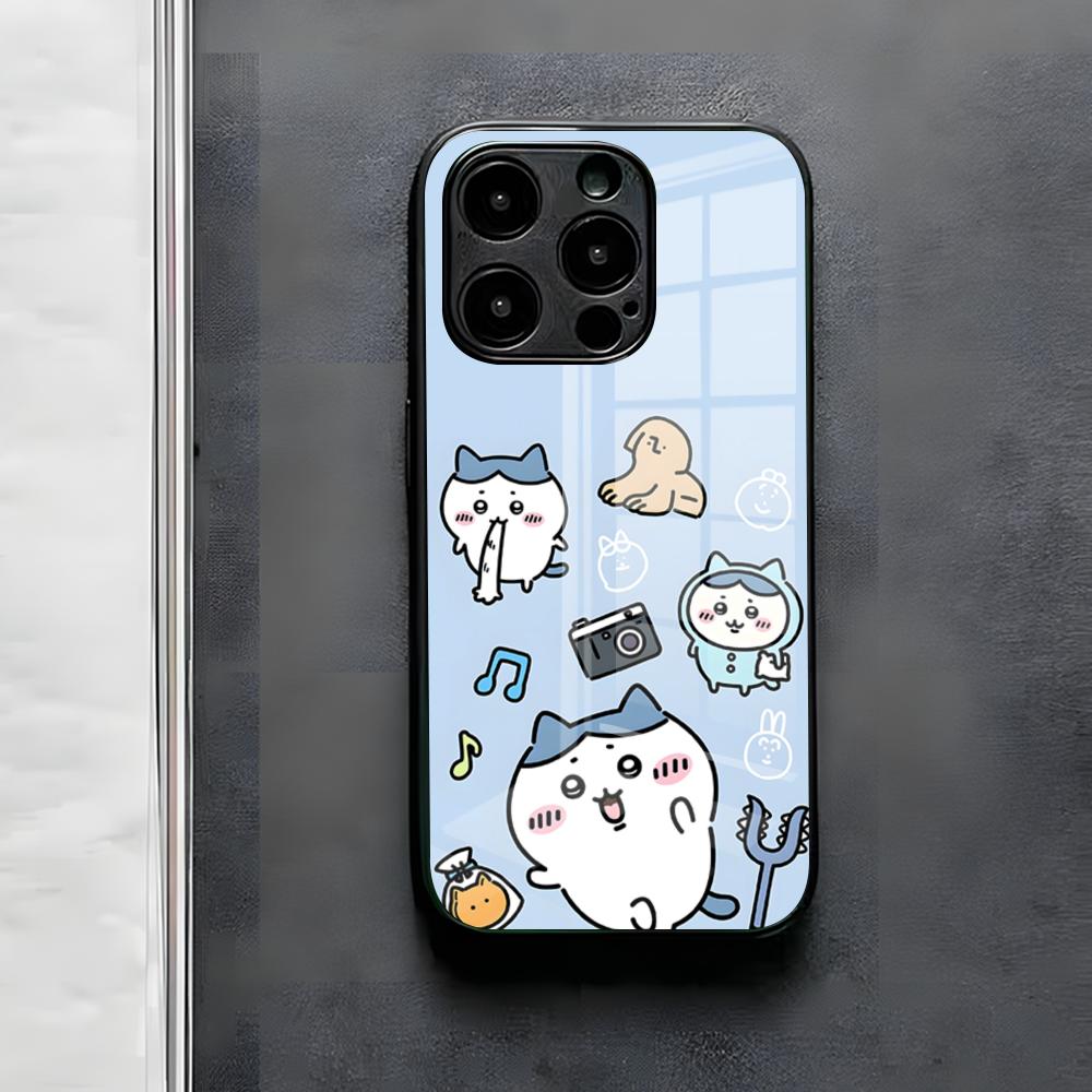 

Kawaii C-chiikawa-S Phone Case For IPhone 17 Air 16 E Pro Max 15 14 13 Mini 12 Pro 11 Max Plus Black Glass Cover iPhone 15ProMax