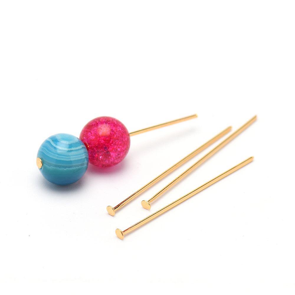 Gold-Plated 304 Stainless Steel T-Pins, 0.7mm, Various Sizes, Handcrafted DIY Jewelry Materials