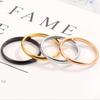 Thin Rose Gold Titanium Steel Rings for Women Smooth Simple Anti-Allergy Wedding Bands Valentine's Day Gift