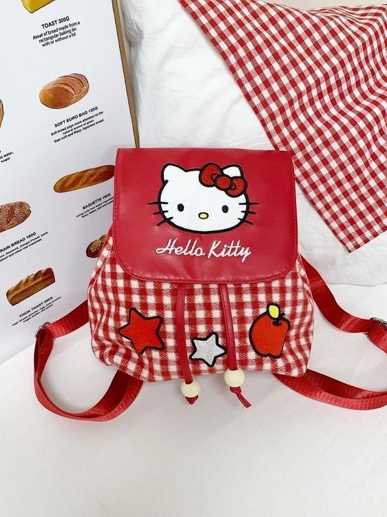 Zaino Cartoon in PU Carino Hello Kitty Gatto Kt Per Studenti E Uso Quotidiano