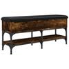 VidaXL Banc à Chaussures, Banquette de Rangement avec Siège, Meuble à Chaussures avec Coussin, Moderne, Chêne Fumé 102x32x45 835179