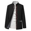 Men's Embroidered Tang Suit Set: Long Sleeve Hanfu Overcoat for Spring & Autumn