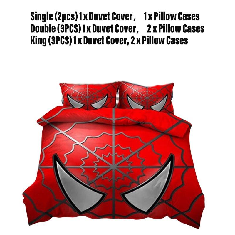 Spiderman Football Pattern Bedding Set 3-piece Bed Set For Students