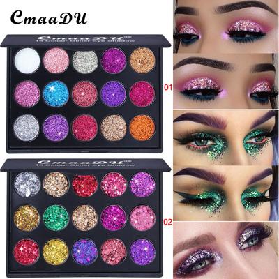 CmaaDu 15 Color Diamond Sequined Eye Shadow Palette