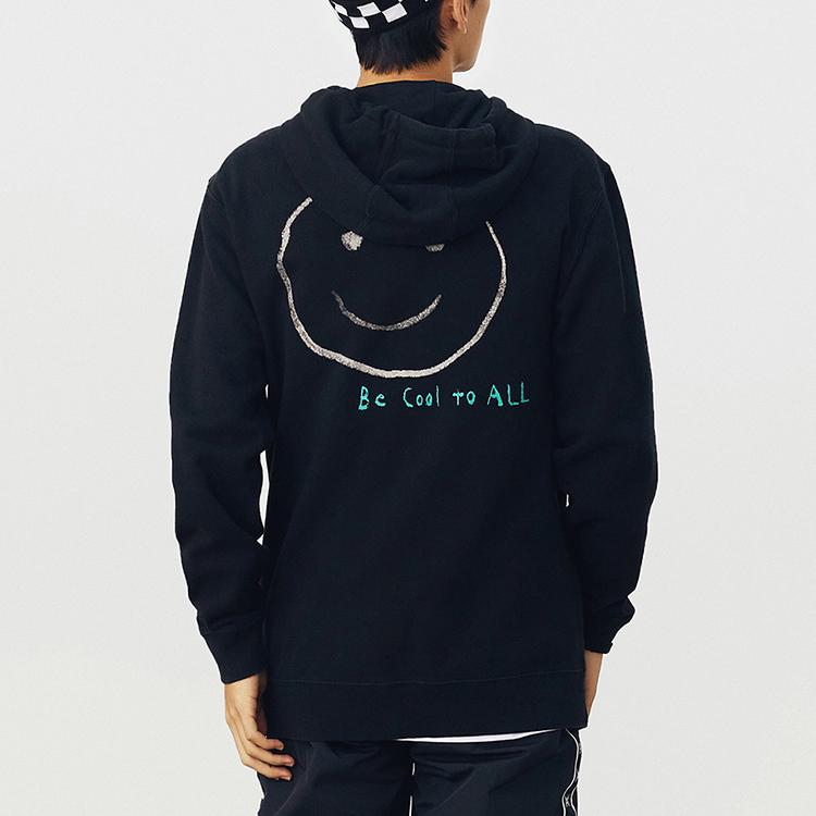 Vans X Chris Johanson Collaboration Smiley Face Sports Casual Hoodie Men Hoodies Black VN0A5EBK0VB