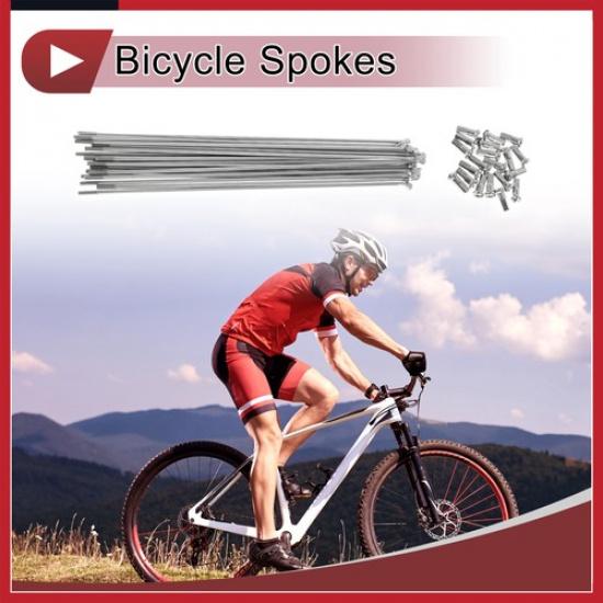 20Sets 13G Bicycle Spokes 187mm Bike Wheel Spokes 304 Stainless Steel