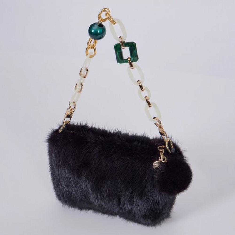 Lala Natürliche Nerzfell Umhängetasche Nerz-Anhänger Inklusive Lala 2b207