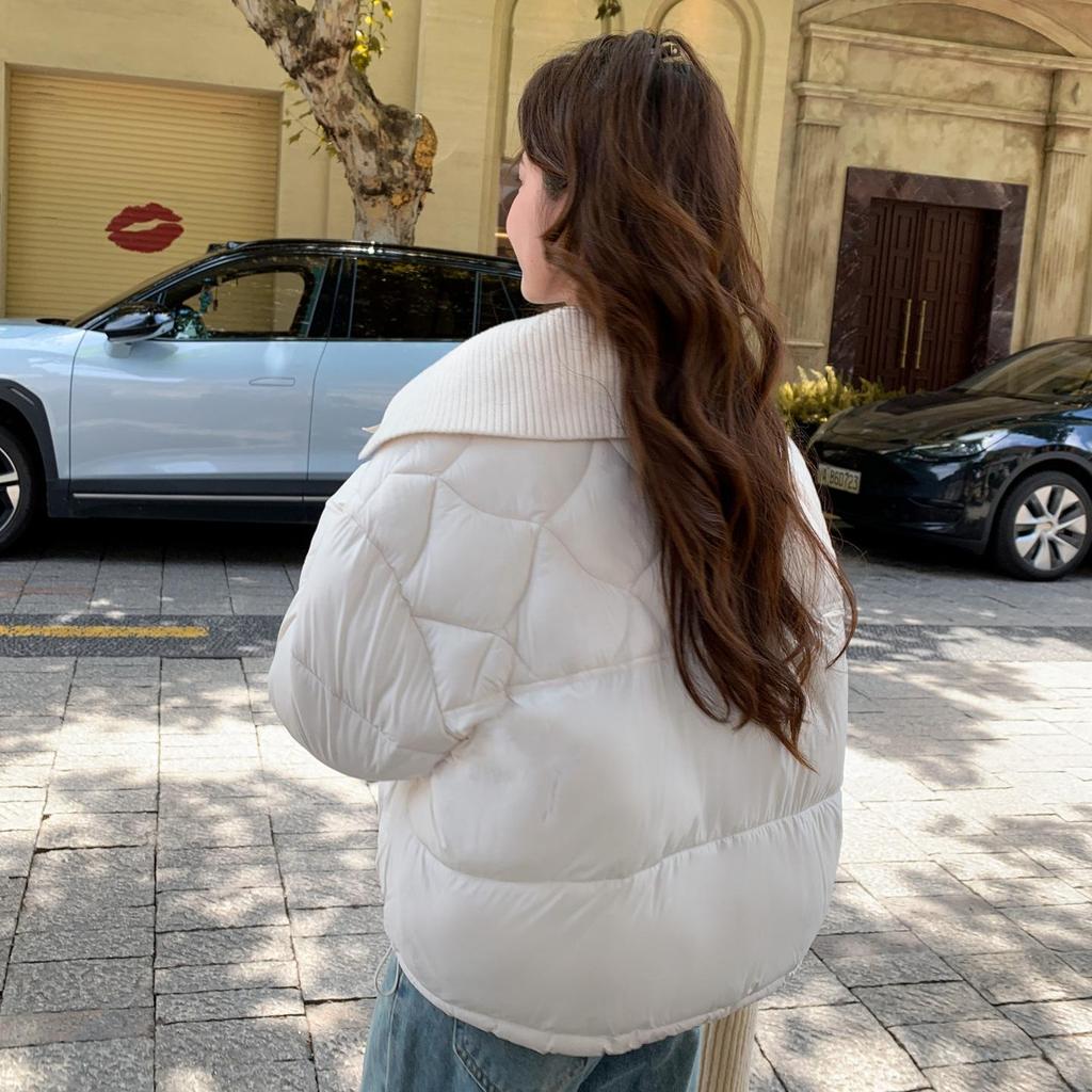 Herbst Winter Verdicken Warmer Parka Damen Lässig Süß Einfarbig Große Tasche Lockere Jacken Oberbekleidung