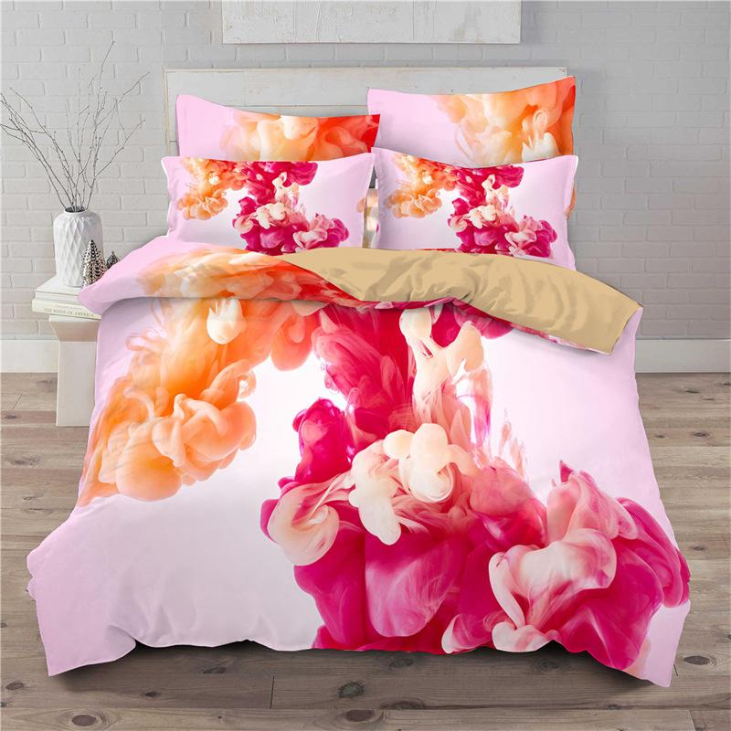 Regenbogen Bettwäsche-Set 3D-Druck Wolken Himmel Rosa Blau Queen Size Mikrofaser Bettwäsche Goldener Stern Bettbezug Schlafzimmer Dekoration