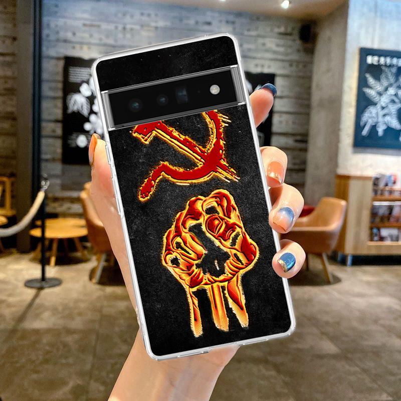 

Vintage USSR CCCP Phone Case Cover for Google Pixel 8 7 6 5 4 4XL Shockproof Silicon 7A 6A 5A 4A 3A 3AXLPro 5G Transparent Shell Pixel 8