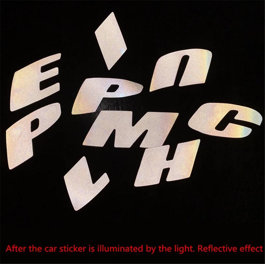 3D 8 Groups Sports Blade Night Reflective Permanent Tire Lettering Car Decals Decoration Stickers Kit Stickers for 4 Tires