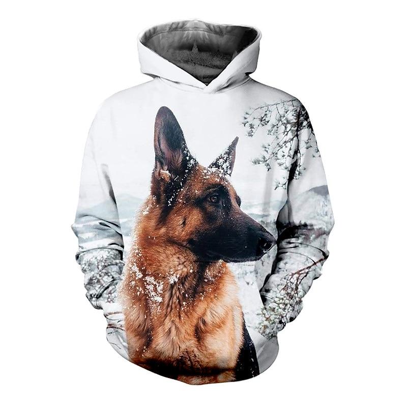 Kids Boys Hoodie Pullover Animal Dog Long Sleeve Pocket Children Top Casual 3D Print Hoodie