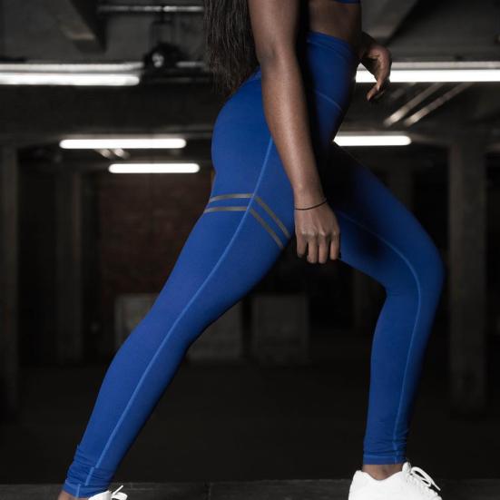 Calças Leggings de Treino Sem Costura de Cintura Alta para Levantamento de Quadril para Mulheres Listradas Calças de Ginástica