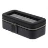 [Q9138] - Black 'Zip'n Go' Zippered Watch Case (4 Watches) - 22. 5x10. 5x7. 5 Cm