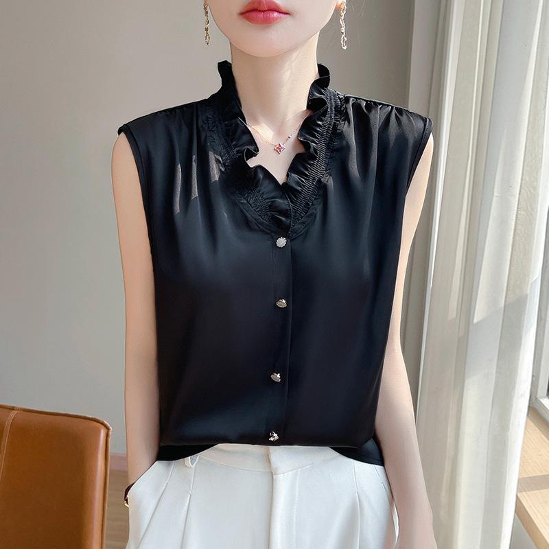 Summer New Style Fashionable Versatile Earring Vest Shirt Women's Tops