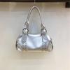 2025 Brand Design Vintage Rivet Larfe Capacity Leather Pillow Handbags Fashion Elegant Travel Armpit Bag Women Casual Tote Bag