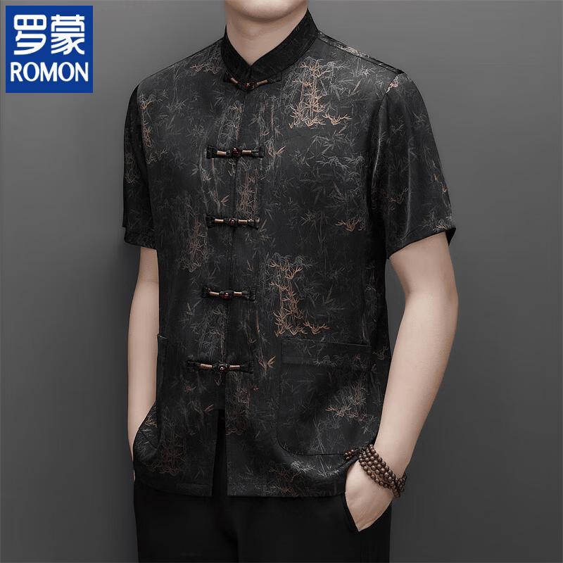 ROMON Men s Summer Chinese Style Short Sleeve Shirt 41/180