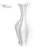 Bedroom Floral Container 3D Printed Minimalist Vase with Wavy Rim, Modern Flower Vase, Decorative Arrangement Holder Ceramic for Flowers & Artificial