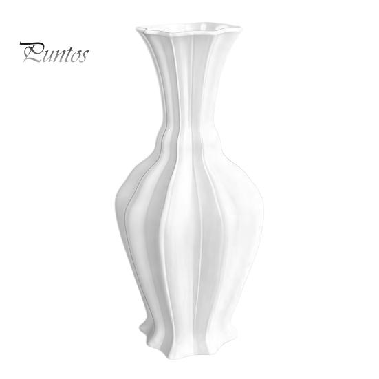 Bedroom Floral Container 3D Printed Minimalist Vase with Wavy Rim, Modern Flower Vase, Decorative Arrangement Holder Ceramic for Flowers & Artificial