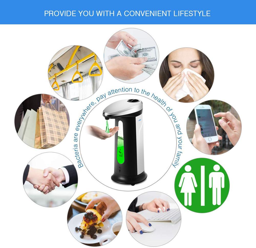 Automatic ABS Intelligent Touchless Sensor Induction Hand Washer For Bathroom Kitchen Dispenser 400ml Liquid Soap Dispensers