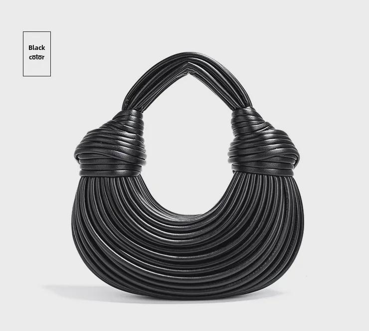 Women's Gold Hand-Woven Cloud Crossbody Bag