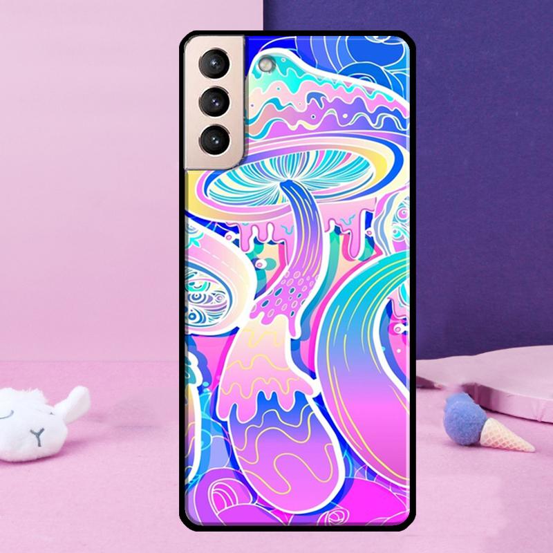 Trippy Mushroom Psychedelic Art Phone Case For Samsung Galaxy S25 S24 Ultra S9 S10 S20 S21 S22 Plus S23 FE S24 FE Cover