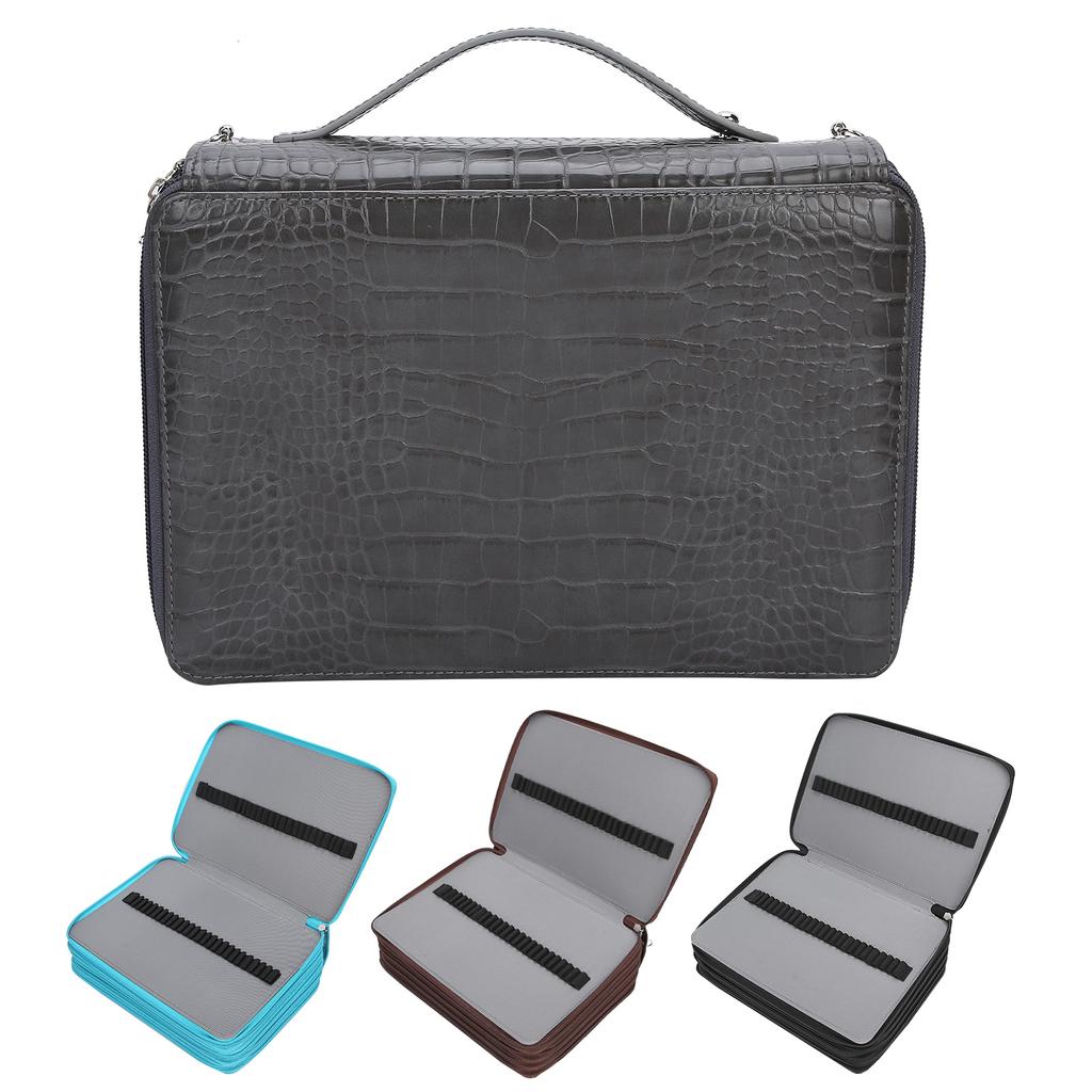 Colored Pencil Case 252Hole Large Capacity Art Painting Pen Portable PU Storage Bag