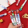 10Pcs Christmas Multicolored Pen 6 Color-in-1 Writing Pens Retractable Colored Ballpoint Pen for Color Coding Journaling