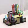 4 Grids Mesh Desk Organizer Office Supplies Pen Holder Multipurpose Space Saving Desk Organizer Storage Basket for Home Office