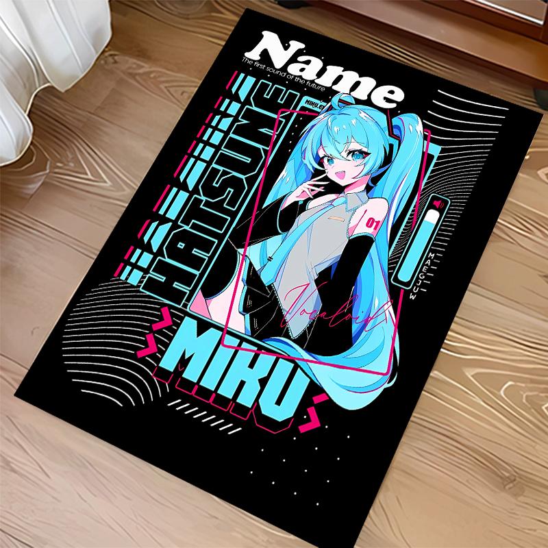 Custom personalization Hatsune Miku Print Area Rug - Soft, Washable Non-Slip Indoor Mat,Living Room,Home&Office Decorative Rug