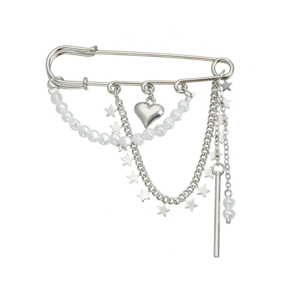 Love Moon Element Tassel Brooch Clothing Light Luxury Functional Pin Accessories