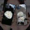 LED Light Up Glowing Luminous Glass Phone Case For IPhone Smart Cover