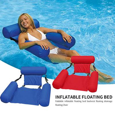 1 Pc New Floating Pool Water Hammock Float Lounger Floating Inflatable Pool Bed Net Cover (Floating Rods Are Not Included)