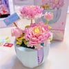Kleines Baustein-Bouquet 3D-Modell Spielzeug DIY-Bausteine Pflanze Topfblume Montage-Spielzeug für Mädchen Kinder Geschenke Haushaltsdekoration Moc